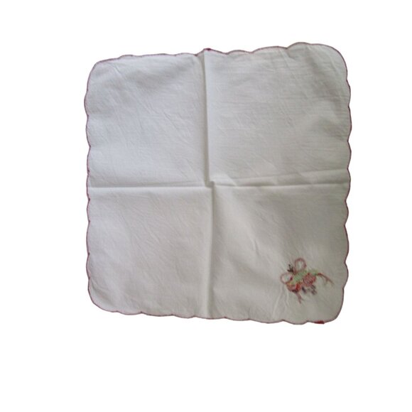 Vintage Embroidered Cotton Holiday Napkins Seven Festive Fruit Bow Design GUC - Picture 4 of 16